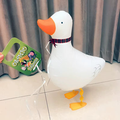 6Pcs Cute Duck Walking Balloons Farm Animal Foil Baloons Baby Farm Party Walking Ballon for Kids Boy Birthday Party Favor