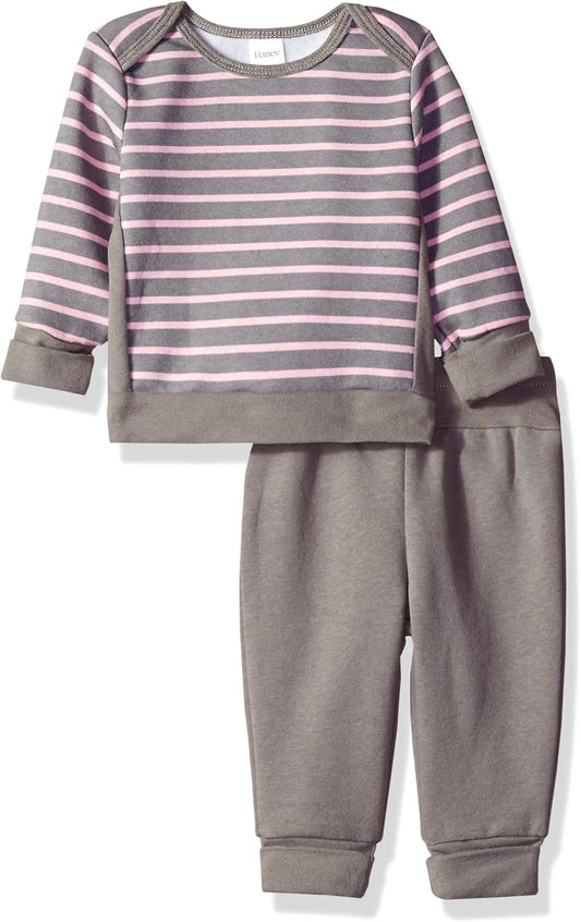 Baby Girls' Ultimate Baby Flexy Adjustable Fit Jogger with Sweatshirt Set