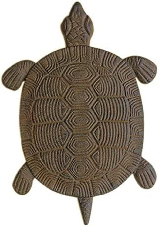 Antique and Vintage Ocean Collection Cast Iron Garden Stepping Stone - Turtle, Color Brown