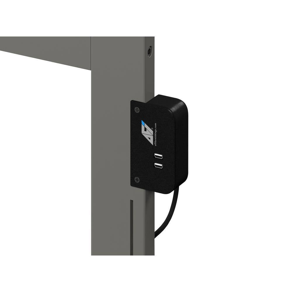 Madison Full Platform Bed with Matching Foot Board with Twin Size Urban Trundle Bed in Grey