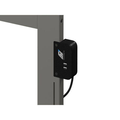 Madison Full Platform Bed with Matching Foot Board with Twin Size Urban Trundle Bed in Grey