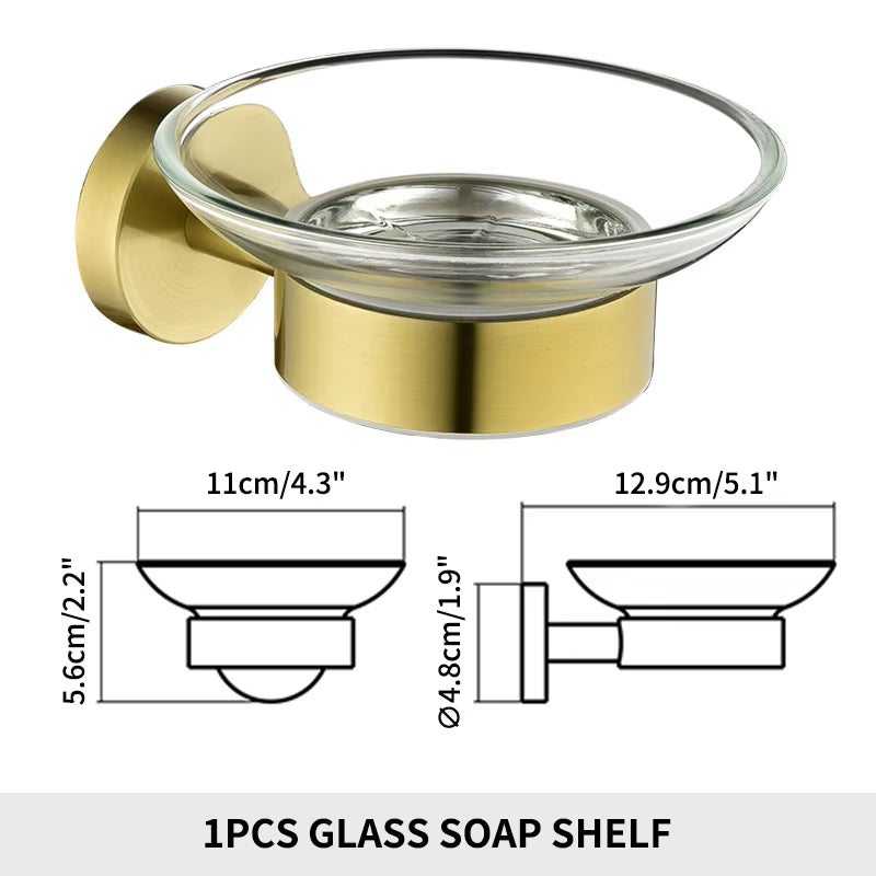 Wall Mounted Chrome Polished Bathroom Storage Rack Toilet Paper Holder Towel Bar Shelf Liquid Soap Holder Toilet Accessories