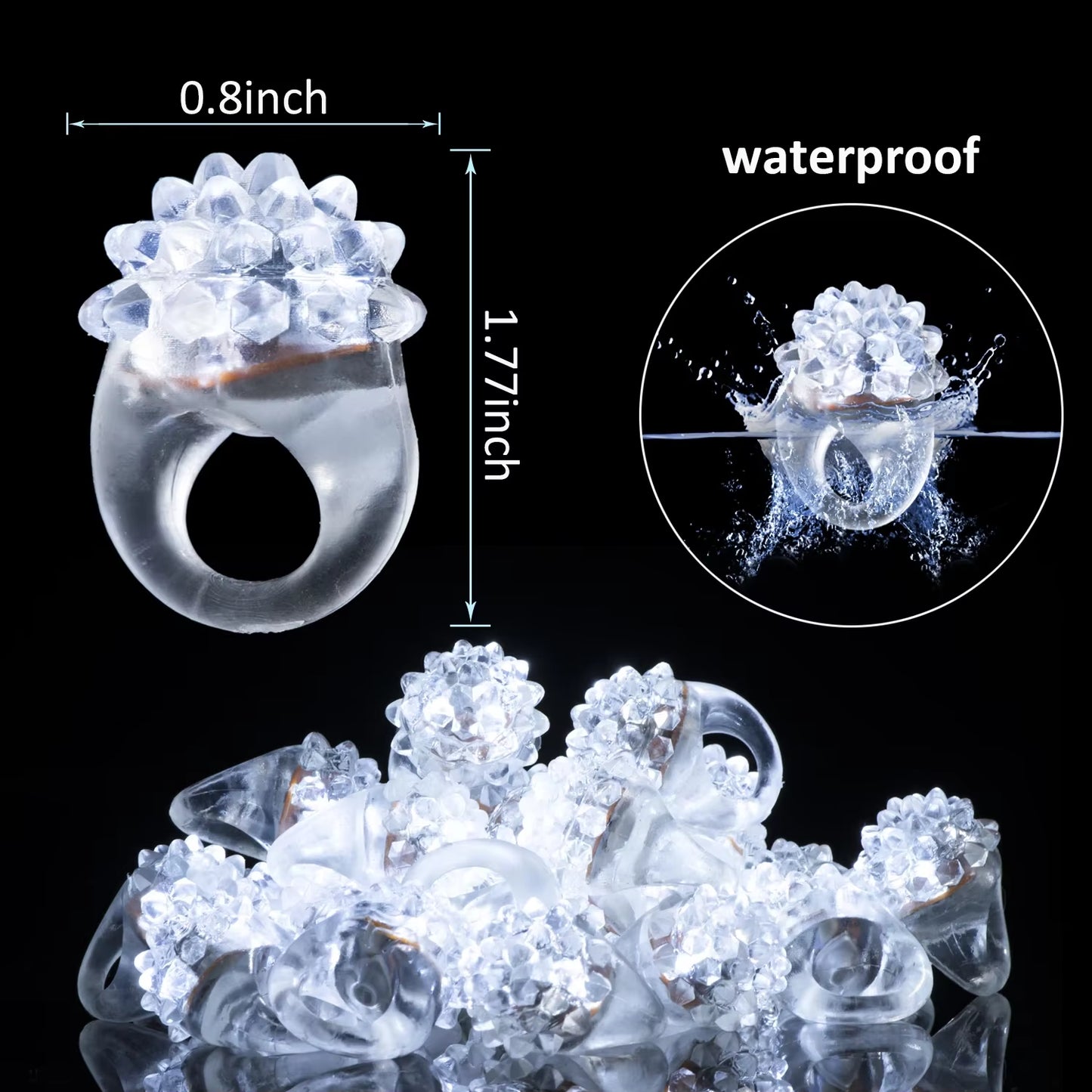 White Wedding Mix Sets LED Light up Glasses Glow Bracelets and Flashing Bumpy Rings Wedding Party Favors Supplies