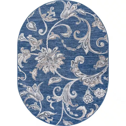 Madison Floral Gray 6 Ft. round Indoor Area Rug
