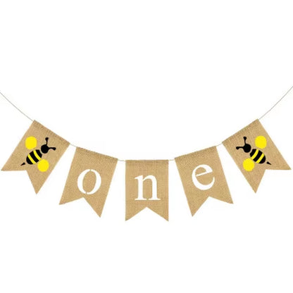 Bumble Bee Theme Party DIY Supplies Kids Birthday Party Decoration Latex Balloon Garland Disposable Tableware Set Baby Shower Su