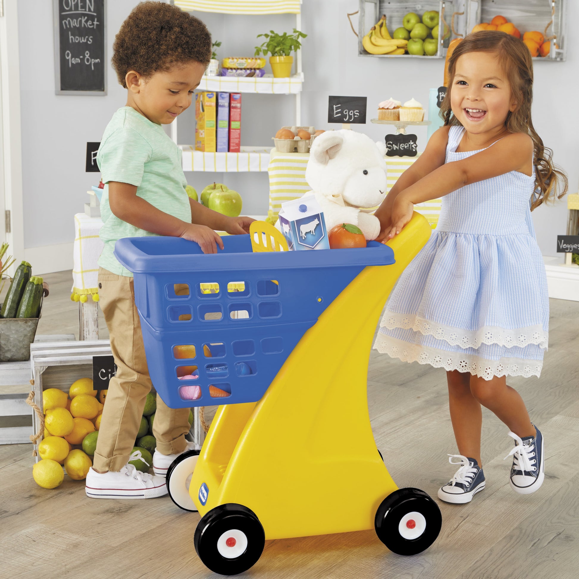 Shopping Cart-Yellow & Blue