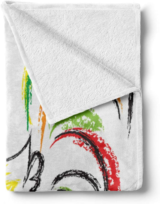 Gallus Throw Blanket, Rooster Chicken Tail Farm Animal Oil Pencil Drawing Effect Art, Flannel Fleece Accent Piece Soft Couch Cover for Adults, 50" X 70", Multicolor