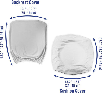 Cow Print Office Chair Slipcover, Cattle Skin Pattern Scattered Spots Animal Hide Plain and Pasture Theme, Protective Stretch Decorative Fabric Cover, Standard Size, White and Black