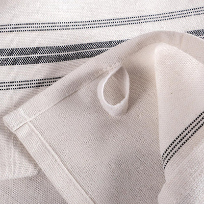 Classic Farmhouse Stripe Kitchen Towels, Pure Cotton Dish Towels, Towel Dish Cloths for Cooking, Cleaning, and Dining, Set of 12, Charcoal