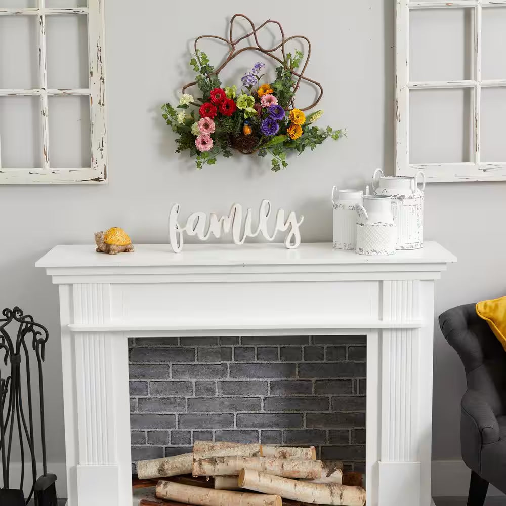 22 In. Artificial Spring Floral Wreath