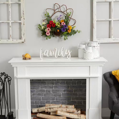 22 In. Artificial Spring Floral Wreath