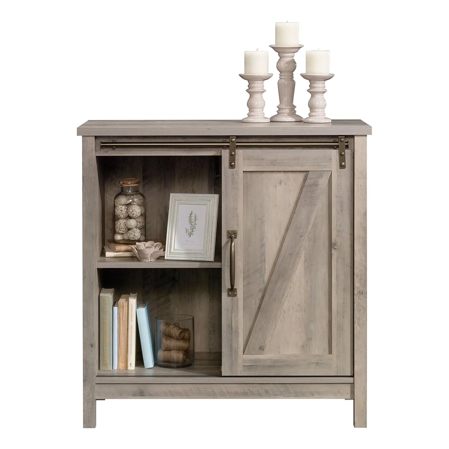 Modern Farmhouse Accent Storage Cabinet, Rustic Gray Finish