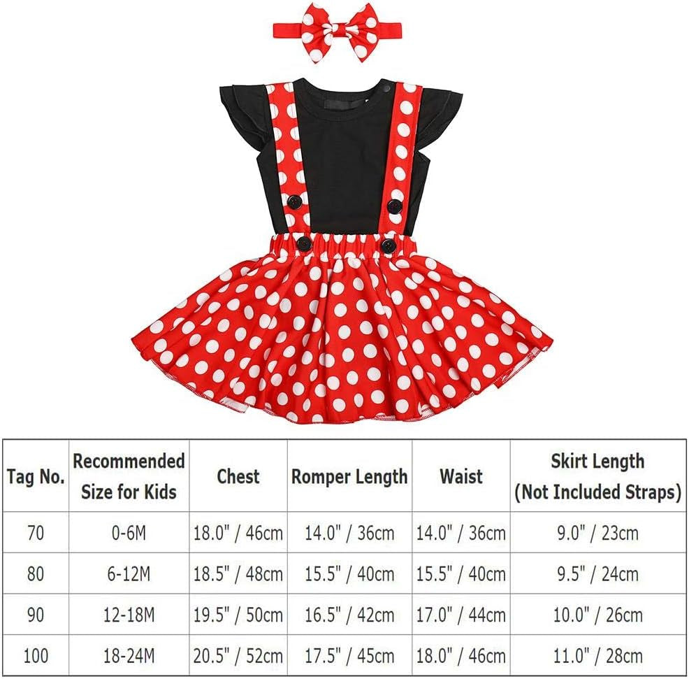 Polka Dots Tutu Costume for Baby Girl Princess 1St Birthday Party,Dress up W/Overall Suspender Skirt,Headband