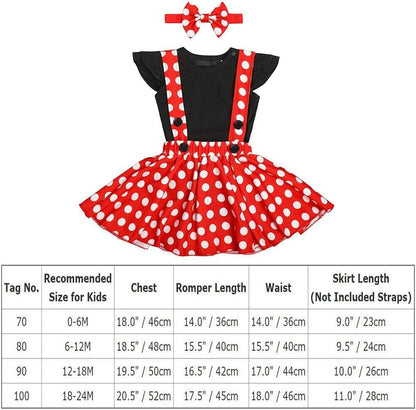 Polka Dots Tutu Costume for Baby Girl Princess 1St Birthday Party,Dress up W/Overall Suspender Skirt,Headband