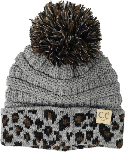 Cozy Toddler Cable Knit Pom Beanie - Warm Winter Hat for Kids