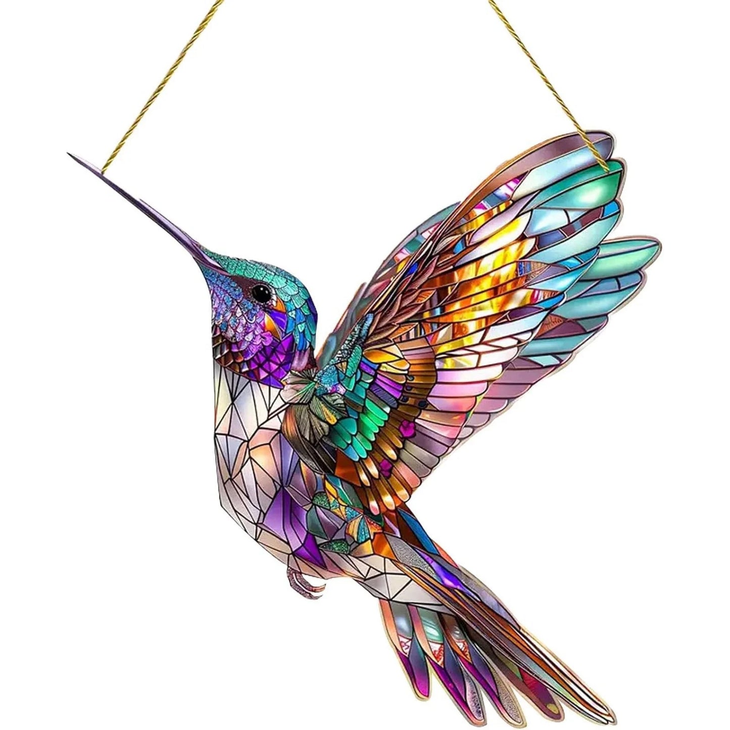 Red Cardinal Stained Glass Window Hanging,Cardinal Decor Handmade Art Craft Hanging Ornament for Window,Bird Suncatcher Home Decoration Memorial Gifts