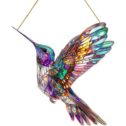 Red Cardinal Stained Glass Window Hanging,Cardinal Decor Handmade Art Craft Hanging Ornament for Window,Bird Suncatcher Home Decoration Memorial Gifts