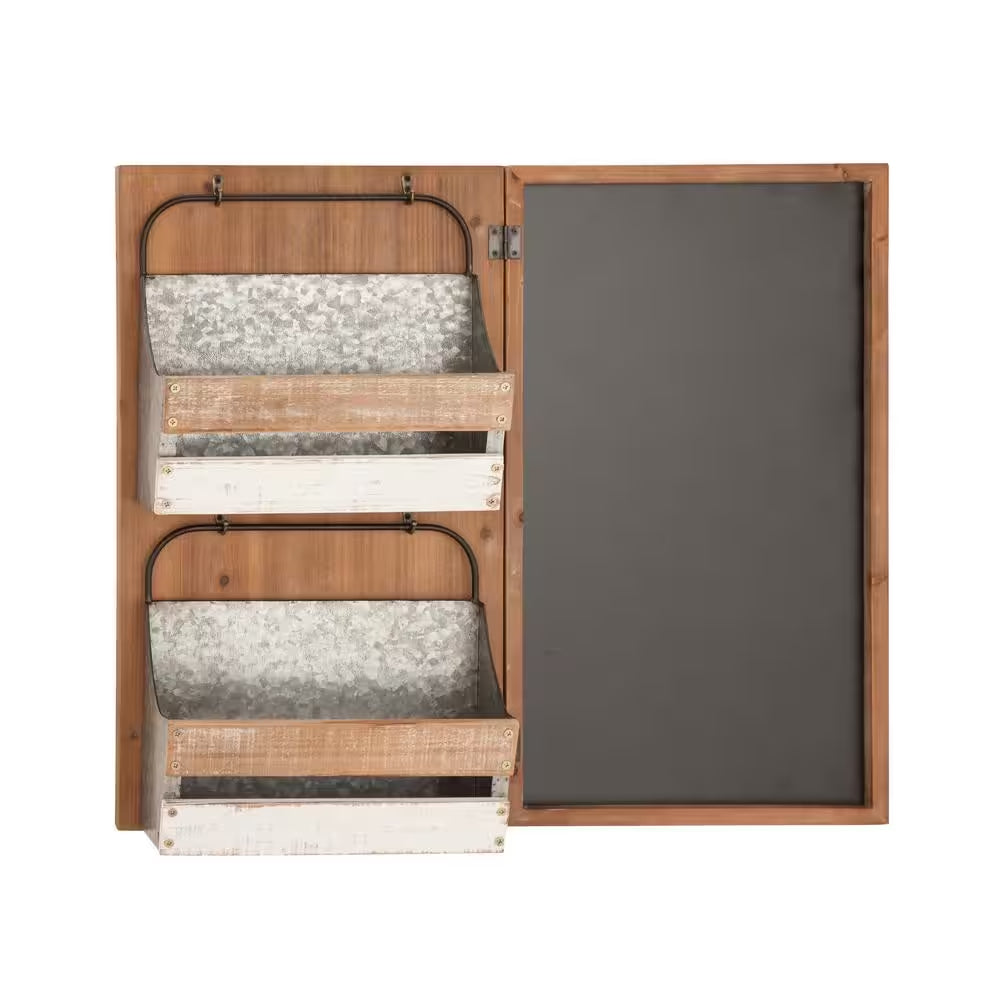 Brown Wood Farmhouse Magazine Rack Holder