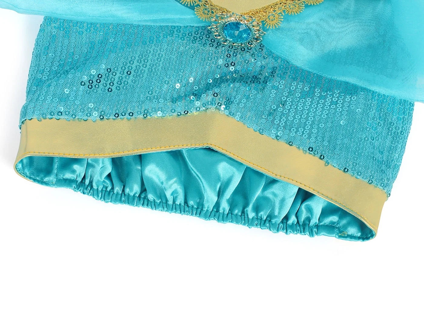 Jasmine Costume for Girls Sequined Princess Dress up Blue with Accessories