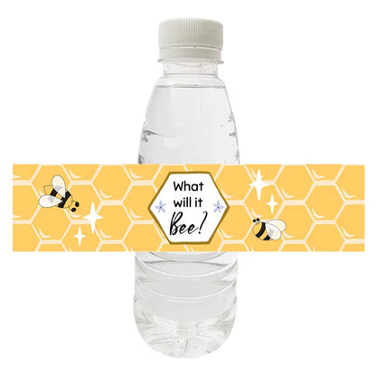10Pcs Happy Bee Day Bottle Labels Stickers Happy Birthday Honey Bee Party Baby Shower Decorations Kids Toy Water Labers