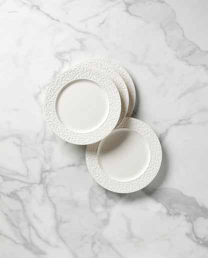 Blossom Lane 4-Piece Dinner Plate Set, 7.15 LB, White