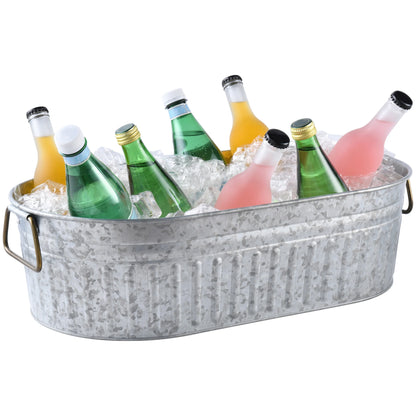 - BH28-056-099-21 Oval Galvanized Tub, 20.27" L X 11.22" W X 5.7" H