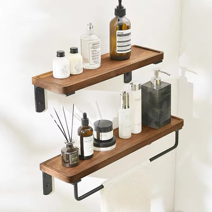 Walnut Wood Black Bathroom Hardware Set Bathroom Towel Rack Towel Rack Toilet Paper Holder Towel Bar Shelf Bathroom Accessories