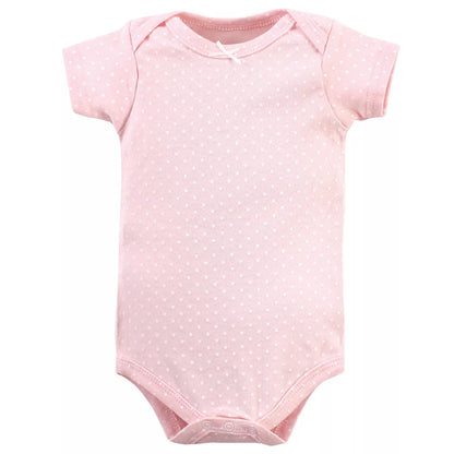 Hudson Baby Infant Girl Cotton Bodysuits, Modern Pink Safari