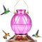 Hummingbird Feeder, Glass Hummingbird Feeder for Outdoors, Netted Texture Ball Shape Bottle, 20 Ounces, Lavender