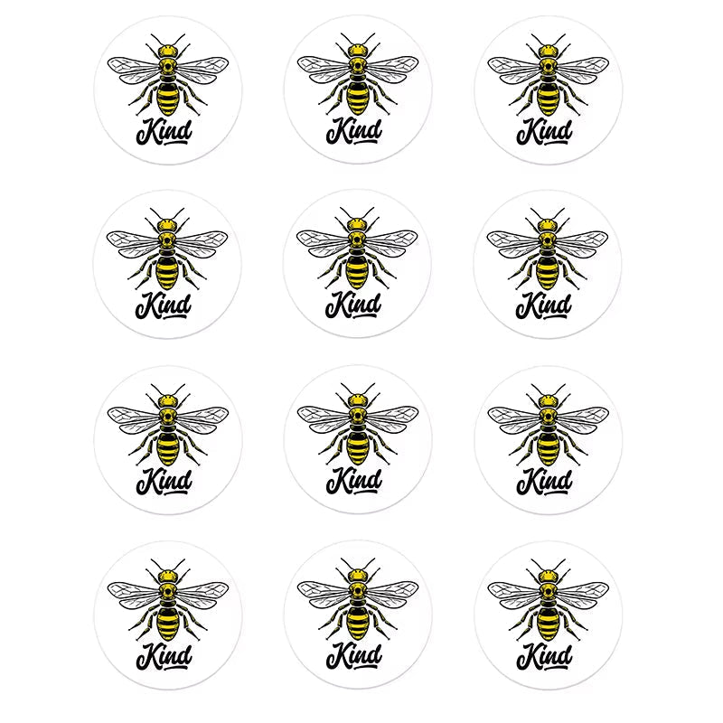 24/48Pcs Bee Kind Bee Happy Stickers for Wedding Birthday Party Baby Shower Decor Cute Animal Bee Stickers Kids Toy Gift