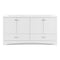 Lancaster 61 In. Double Sink White Bath Vanity with White Cultured Marble Top (Assembled)