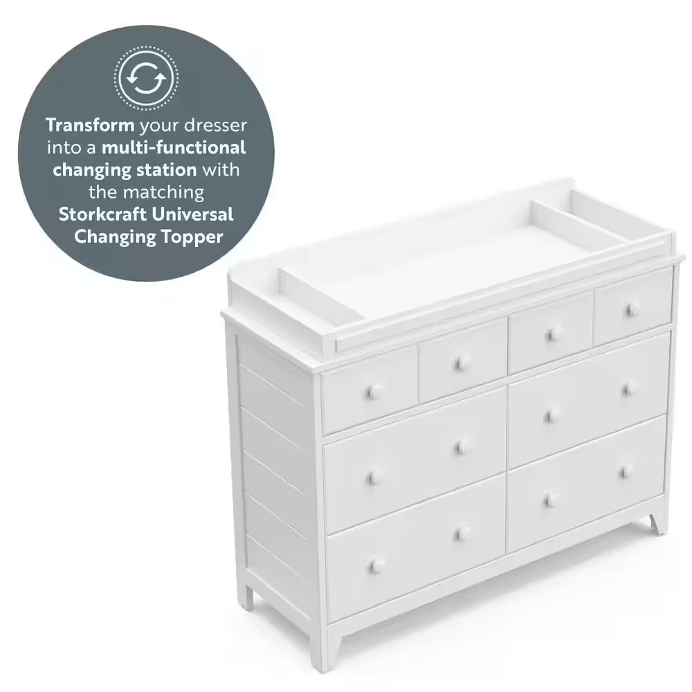Moss 6-Drawer White Dresser
