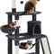 63.5In Multi-Level Cat Tree Tower Condo with Scratching Posts, Platform & Hammock, Cat Activity Center Play Furniture for Kittens, Cats & Pets