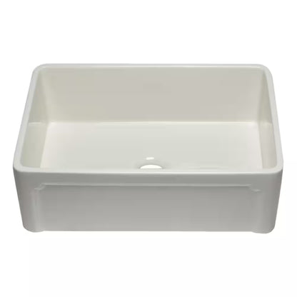 AB3020SB-B Farmhouse Fireclay 29.75 In. Single Bowl Kitchen Sink in Biscuit