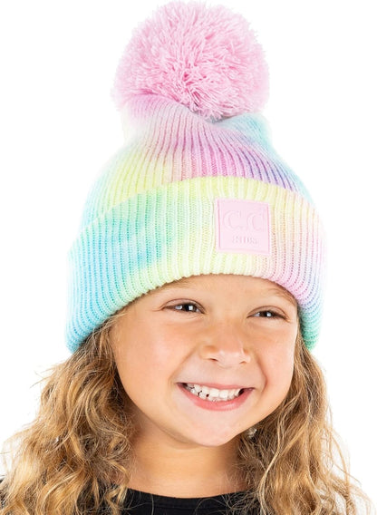 Cozy Toddler Cable Knit Pom Beanie - Warm Winter Hat for Kids