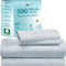 - Finest Queen Cotton Sheet Set, Soft 100% Cotton Cooling Sheets Deep Pockets Set, Snug Fit Elastic, 500 Thread Count, Sheet Sets for Bed (Light Blue)