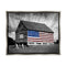 Black and White Farmhouse Barn American Flag Luster Gray Framed Floating Canvas Wall Art, 24X30, by James Mcloughlin