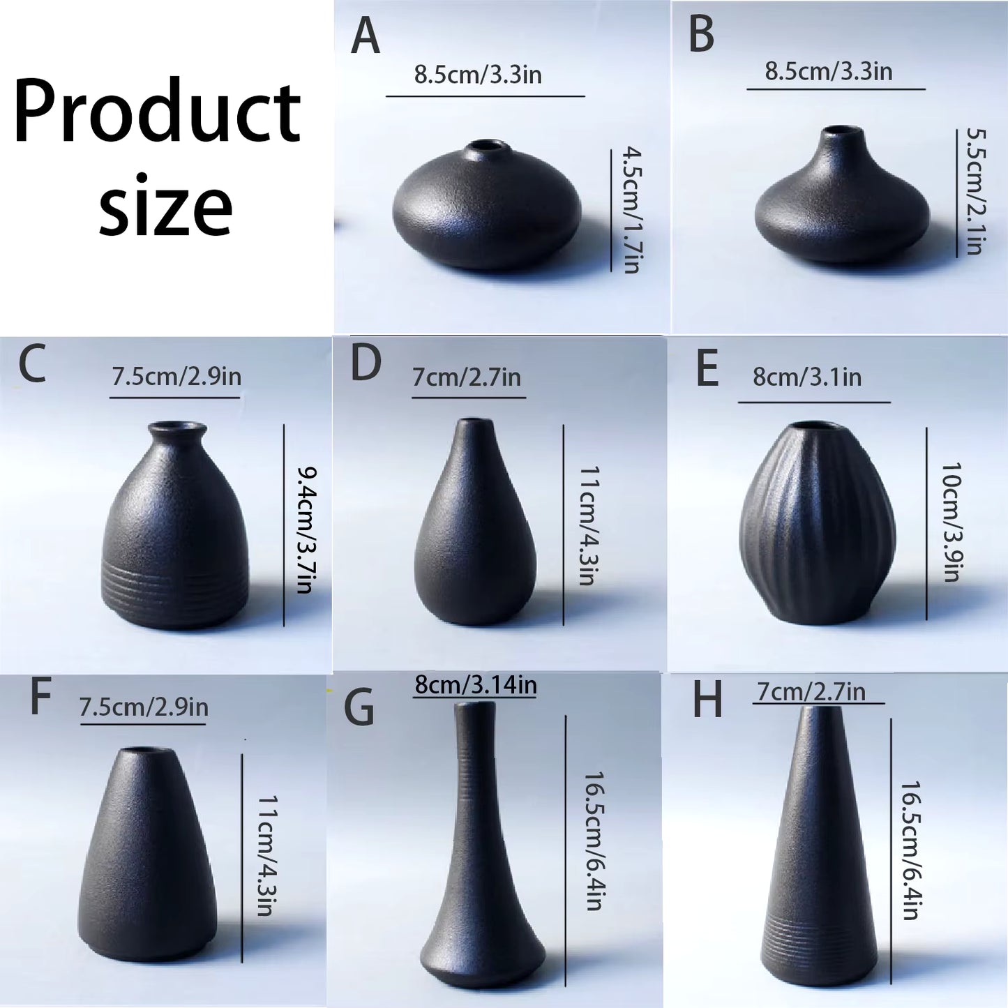 Ceramic Small Vase, Home Decoration Handicraft Desktop Decoration, Black Small Vase Simple Japanese Decoration