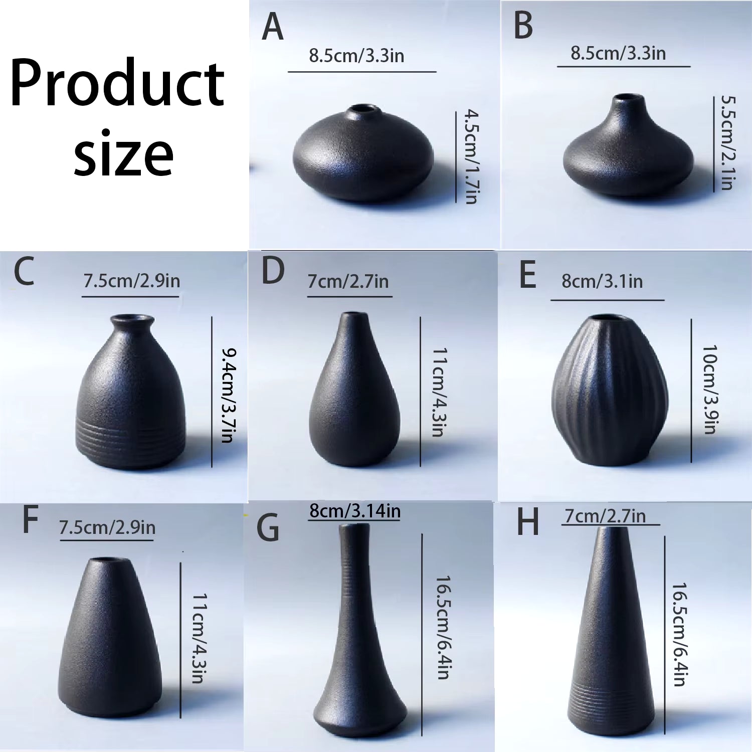 Ceramic Small Vase, Home Decoration Handicraft Desktop Decoration, Black Small Vase Simple Japanese Decoration