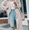 Open Front Long Sleeve Trench Coat