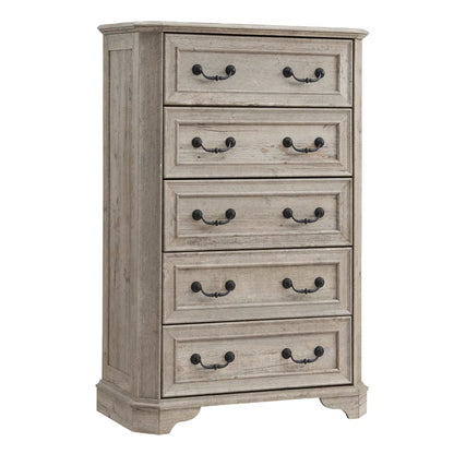 Theron Farmhouse 5 Drawer Bedroom Dresser, Wood Tall Chest of Drawers, Closet Storage for Bedroom
