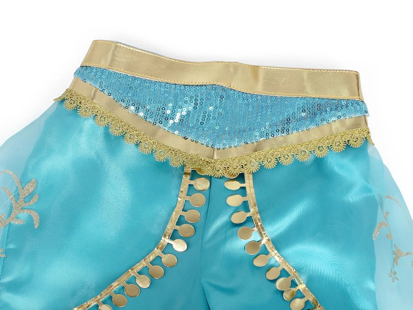 Jasmine Costume for Girls Sequined Princess Dress up Blue with Accessories