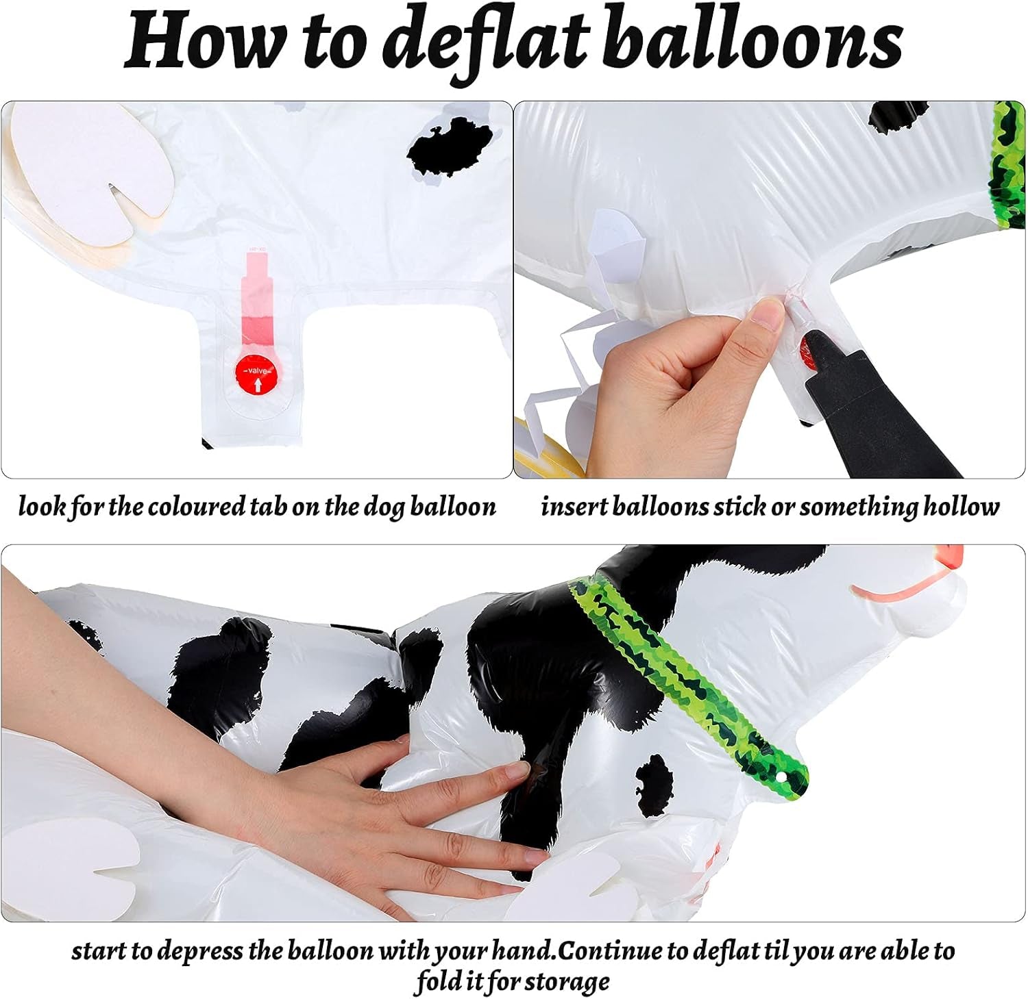6 Pieces Walking Animal Balloons Foil Animal Air Walkers Pet Balloons Helium Farm Animal Balloons Party Decorations for Animal Theme Party Supplies Baby Shower Wedding Birthday Party Favors (Cow)