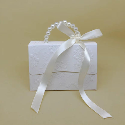 10Pcs Portable Wedding Party Favor Boxes Chocolate Treat Candy Boxes with Ribbons for Wedding Bridal Shower Baby Shower Birthday