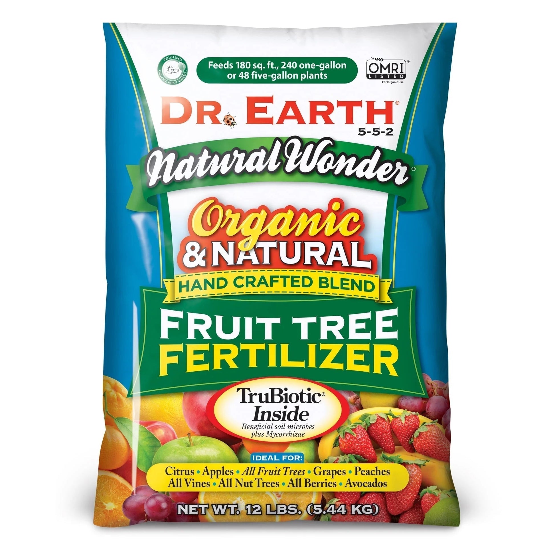 Natural & Organic Natural Wonder Fruit Tree Food 5-5-2 Fertilizer, 12 Lb.