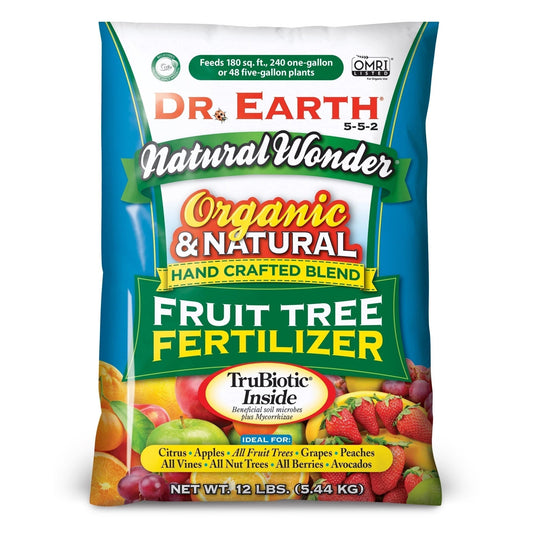 Natural & Organic Natural Wonder Fruit Tree Food 5-5-2 Fertilizer, 12 Lb.