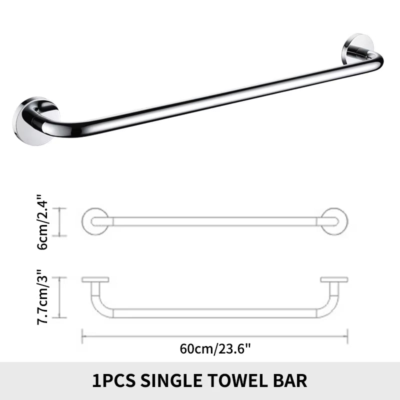 Wall Mounted Chrome Polished Bathroom Storage Rack Toilet Paper Holder Towel Bar Shelf Liquid Soap Holder Toilet Accessories