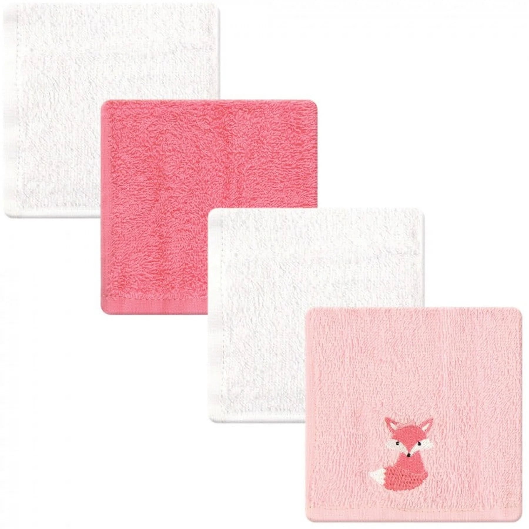 Baby Girl Super Soft Cotton Washcloths, Foxy, One Size
