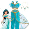 Jasmine Costume for Girls Sequined Princess Dress up Blue with Accessories