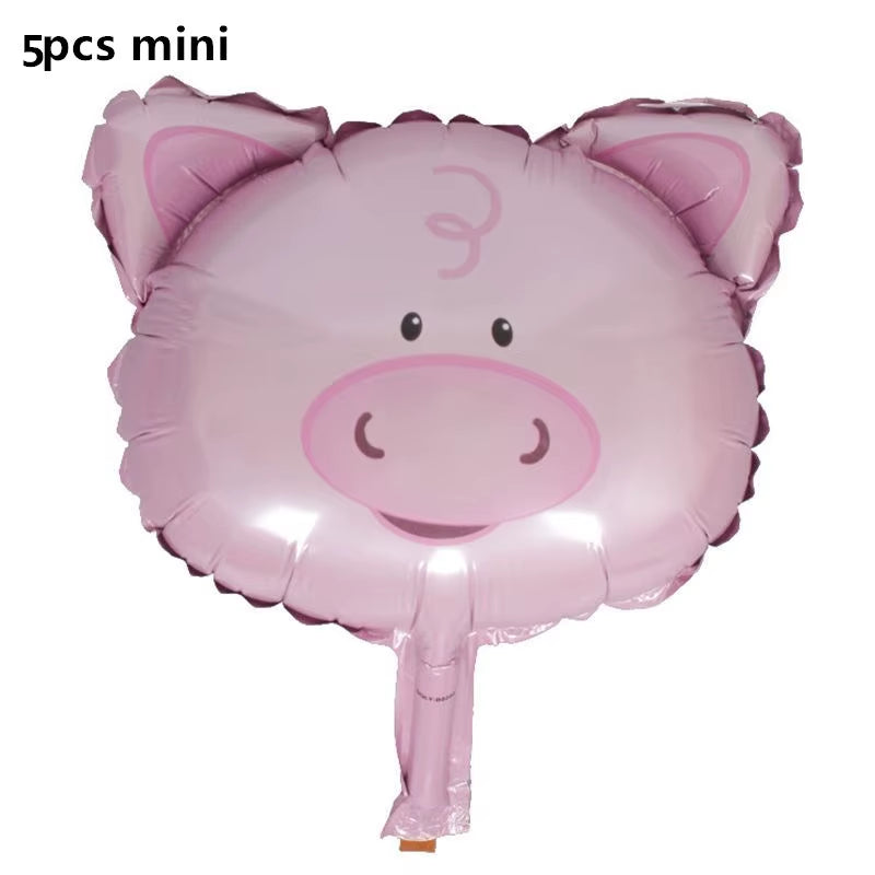 Farm Theme Green Tractor Inflatable Balloons Cake Topper Happy Birthday Party Decoration Kids Birthday Excavator Vehicle Banner